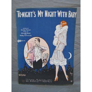 Antique 1900's "Tonight's My Night With Baby" Sheet Music #159